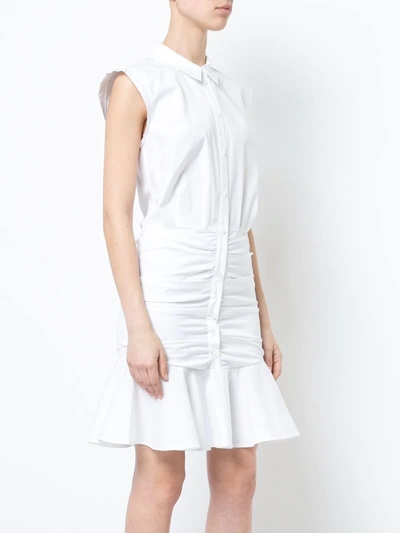Shop Veronica Beard Frill-trim Shirt Dress In White