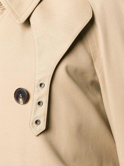 Shop Saint Laurent Double-breasted Belted Trench Coat In Neutrals