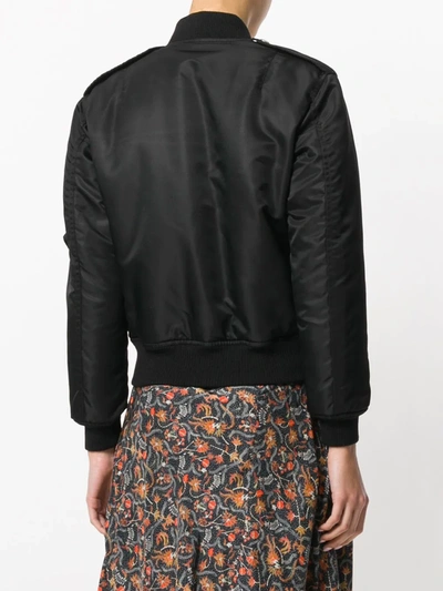 Shop Saint Laurent Classic Zipped Bomber Jacket In Black