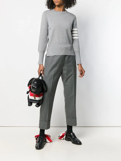 Thom Browne 4-bar Milano Stitch Silk Pullover In Grey