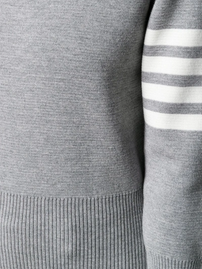 Thom Browne 4-bar Milano Stitch Silk Pullover In Grey