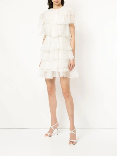 Shop Giambattista Valli Tiered Mini Dress In White