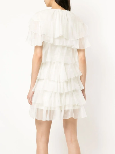 Shop Giambattista Valli Tiered Mini Dress In White