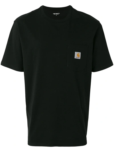 Shop Carhartt Logo Patch T-shirt In Black