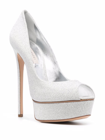 Casadei Blade Siletto Pumps In Silber