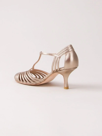 Shop Sarah Chofakian Chamonix Leather Sandals In Metallic