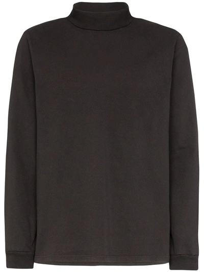 Shop Les Tien Long-sleeve Cotton T-shirt In Black