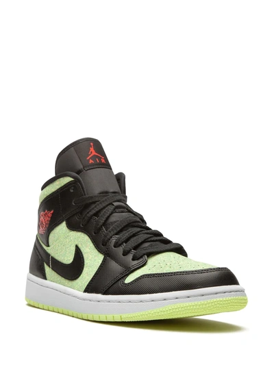 Shop Jordan Air  1 Mid Se "barely Volt/chile Red" Sneakers In Black