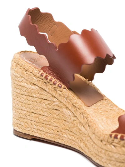 Shop Chloé Lauren 60mm Espadrille Wedge Sandals In Brown