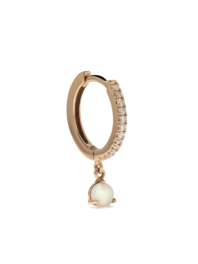 Shop White Bird 18kt Rose Gold Ada Diamond And Opal Single Earring In Pink