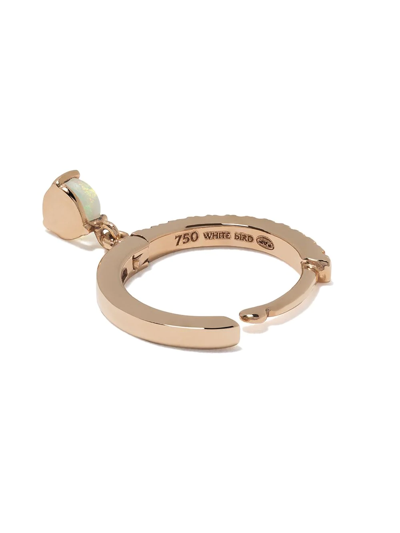 White Bird 18kt Rose Gold Ada Diamond And Opal Single Earring In Pink
