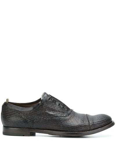 Shop Officine Creative Lace Fastening Loafers In Brown