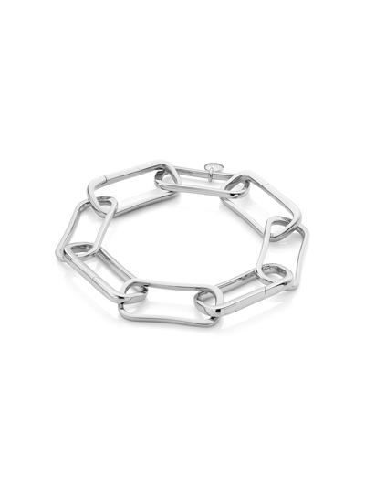Shop Monica Vinader Alta Capture Large Link Charm Bracelet In Silver