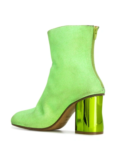 Shop Maison Margiela Crushed Heel Ankle Boots In Green