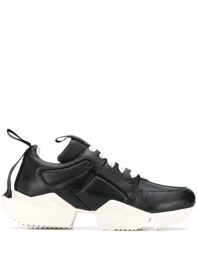 Shop Ben Taverniti Unravel Project Two Tone Low Top Sneakers In Black
