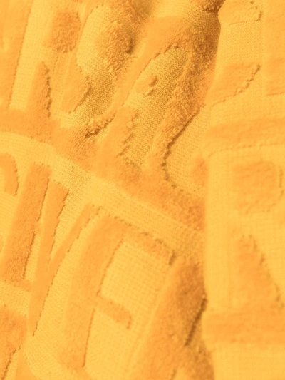 Versace Home All-over Embossed Logo Bathrobe In Yellow
