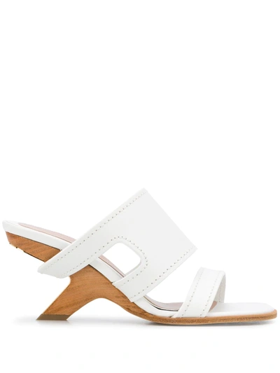 Shop Alexander Mcqueen Strappy Leather Mules In White