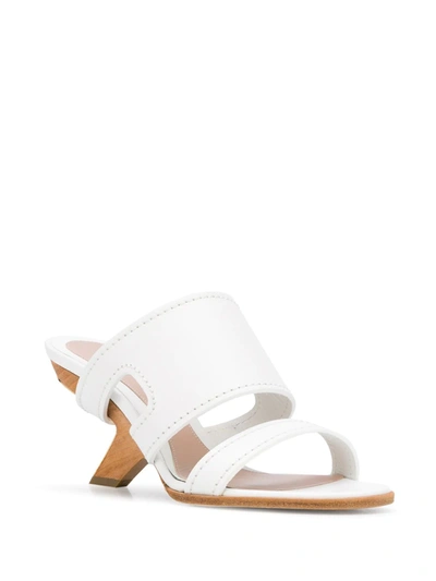 Shop Alexander Mcqueen Strappy Leather Mules In White