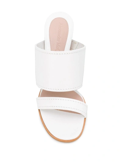 Shop Alexander Mcqueen Strappy Leather Mules In White