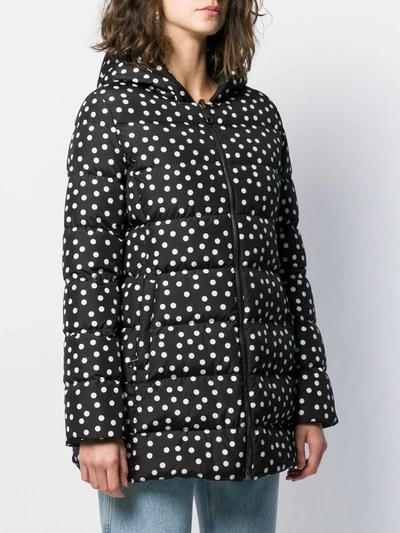 Shop Dolce & Gabbana Polka Dot Print Padded Coat In Black