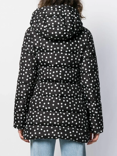 Shop Dolce & Gabbana Polka Dot Print Padded Coat In Black