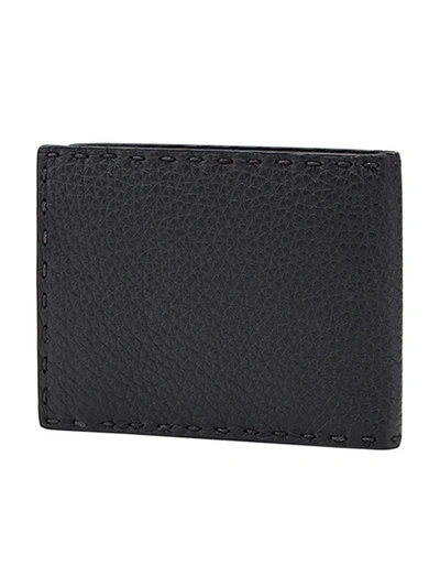 Shop Fendi Textured Wallet In Black