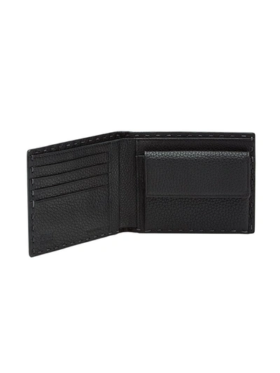 Shop Fendi Textured Wallet In Black