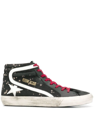 GOLDEN GOOSE DELUXE BRAND SLIDE BLEACHED HI-TOPS - 黑色