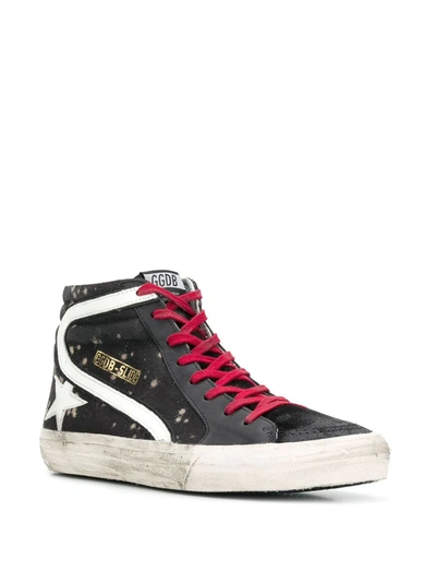 Shop Golden Goose Bleached Effect High-top Sneakers In Black