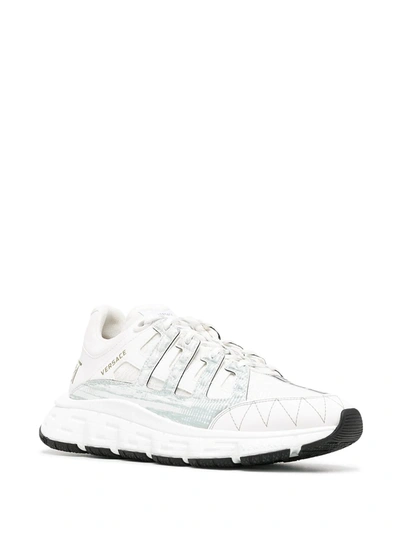 Shop Versace Trigreca Low-top Sneakers In White