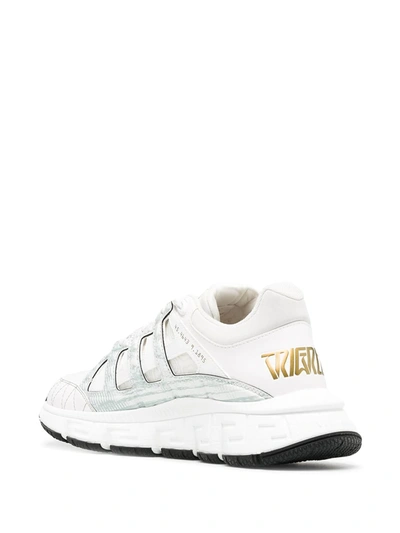 Shop Versace Trigreca Low-top Sneakers In White