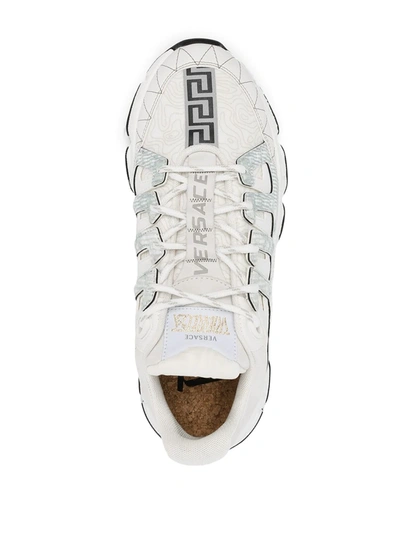 Shop Versace Trigreca Low-top Sneakers In White