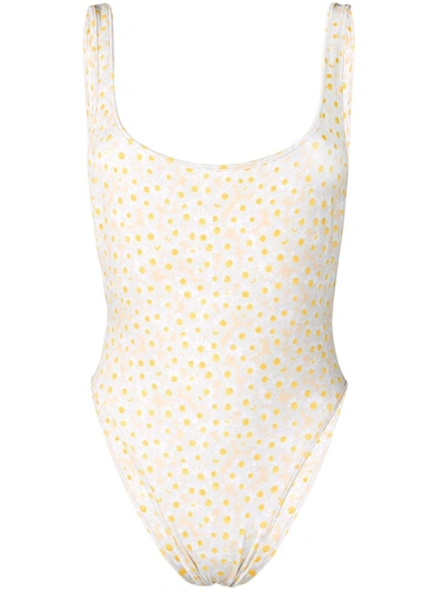Shop Sian Swimwear Daisy Print Swimsuit In White