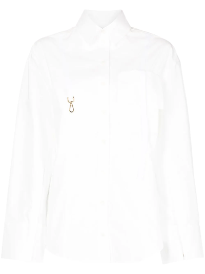 Shop Jacquemus La Chemise Edolo Shirt In White