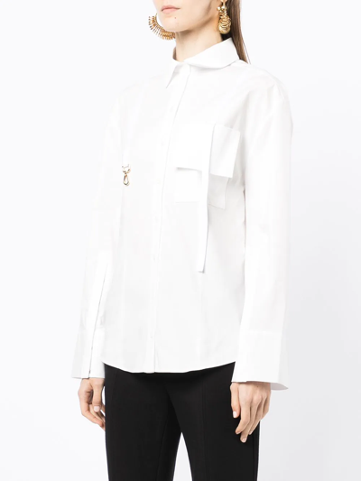 Shop Jacquemus La Chemise Edolo Shirt In White