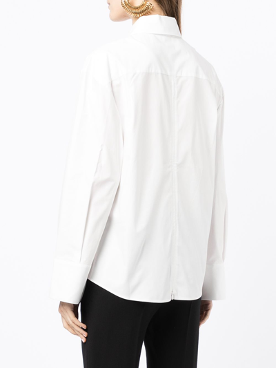 Shop Jacquemus La Chemise Edolo Shirt In White