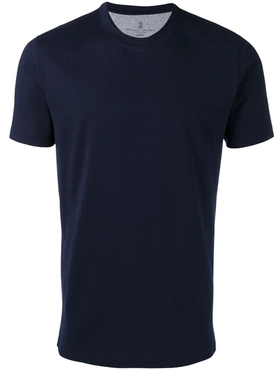 Shop Brunello Cucinelli Crew Neck T-shirt In Blue