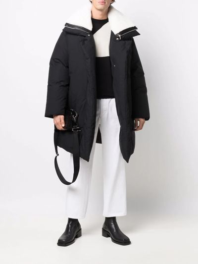 Givenchy Cotton Down Jacket With Shearling Collar In 黑色