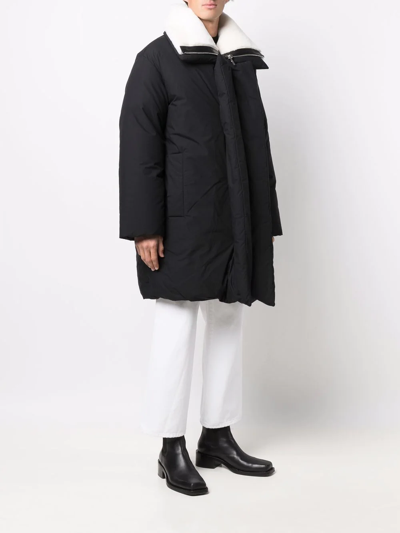 Givenchy Cotton Down Jacket With Shearling Collar In 黑色