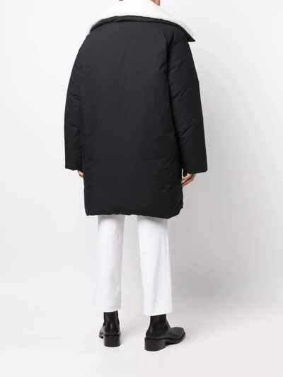 Givenchy Cotton Down Jacket With Shearling Collar In 黑色