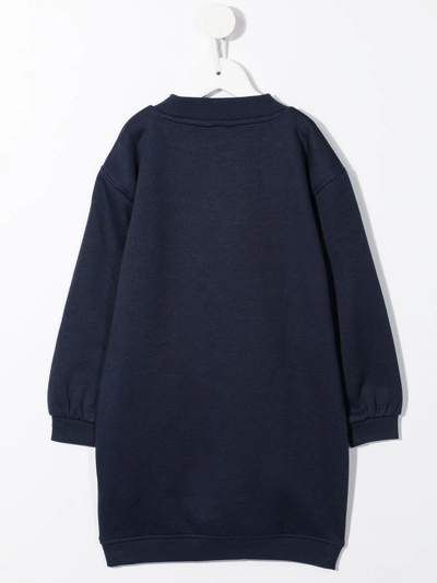 Tommy Hilfiger Junior Metallic Logo Sweatshirt Dress In Blue