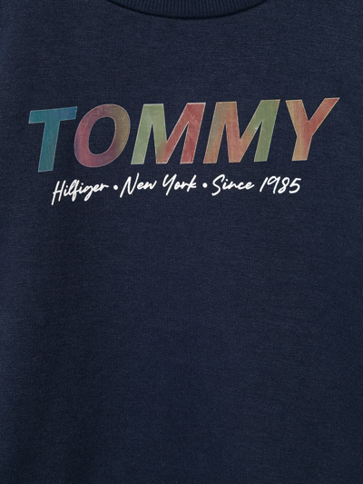 Tommy Hilfiger Junior Metallic Logo Sweatshirt Dress In Blue