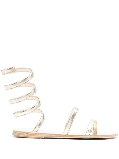 Shop Ancient Greek Sandals Ofis Ankle-wrap Sandals In Gold