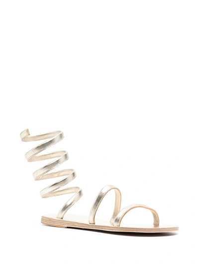 Shop Ancient Greek Sandals Ofis Ankle-wrap Sandals In Gold