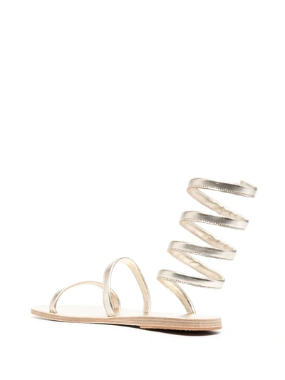 Shop Ancient Greek Sandals Ofis Ankle-wrap Sandals In Gold