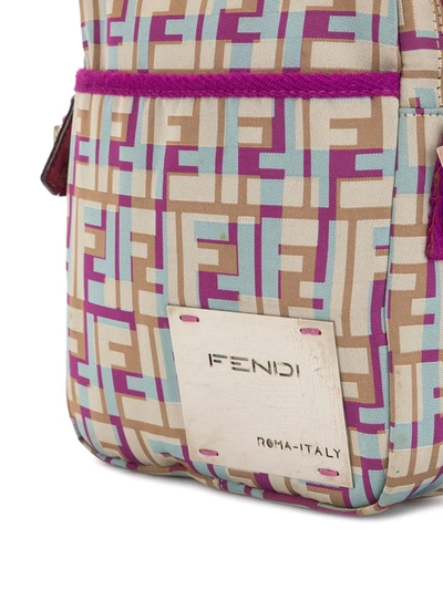 Pre-owned Fendi 1990s Zucca Crossbody Bag In Purple