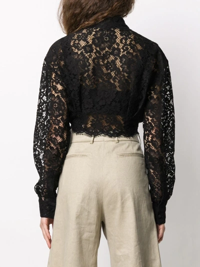 Shop Dolce & Gabbana Sheer Lace Shirt In Black