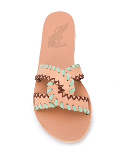 Shop Ancient Greek Sandals Desmos Contrast-stitch Sliders In Neutrals