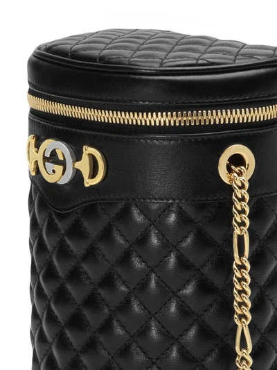 Shop Gucci Zumi Cylindrical Shoulder Bag In Black