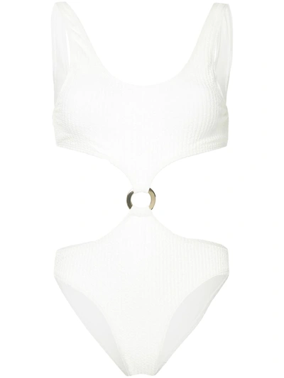 Shop Duskii Julia Cut-out Swimsuit In White
